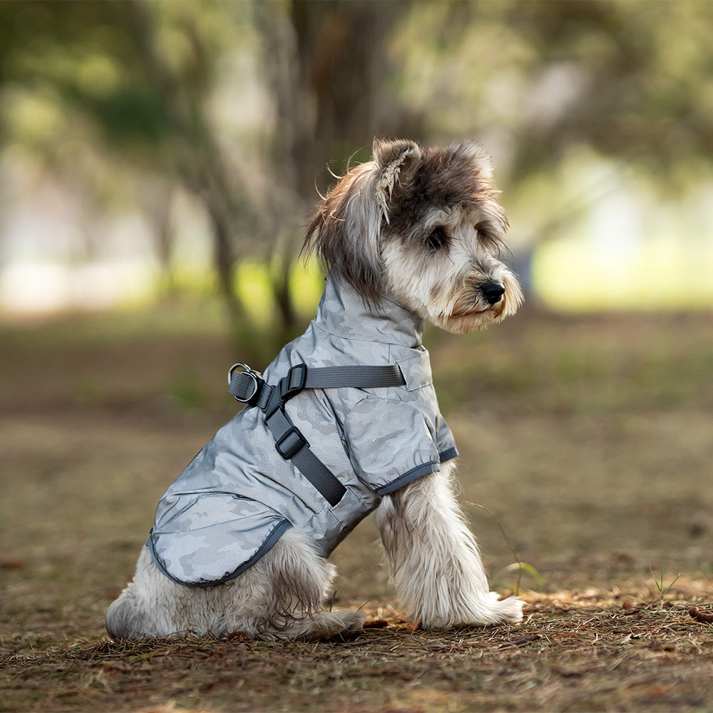 V.PET.BR Dog Raincoat Waterproof Harness-Compatible with Reflective Strips - Adjustable Pet Rain Jacket for Small Dogs (Teddy/Poodle/Chihuahua) 6 Sizes Available