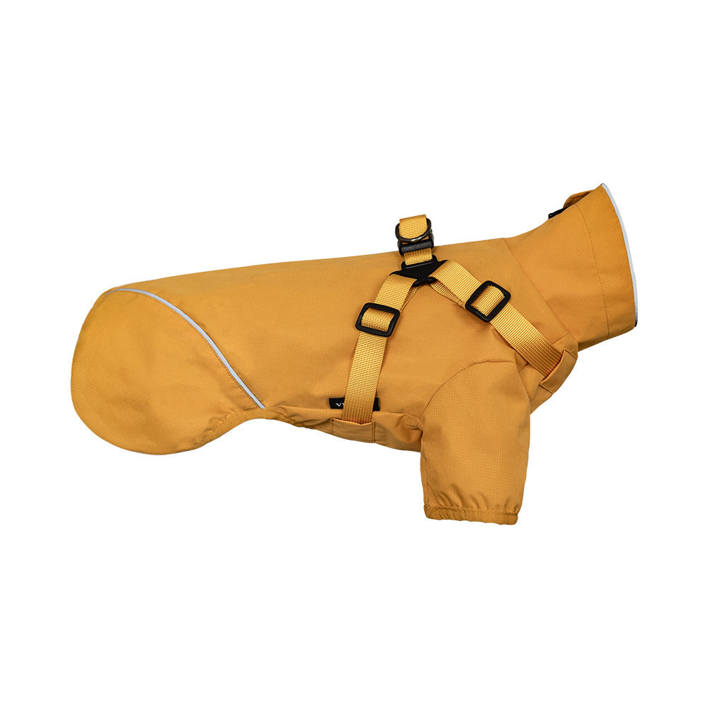 V.PET.BR Dog Raincoat Waterproof Harness-Compatible with Reflective Strips - Adjustable Pet Rain Jacket for Small Dogs (Teddy/Poodle/Chihuahua) 6 Sizes Available