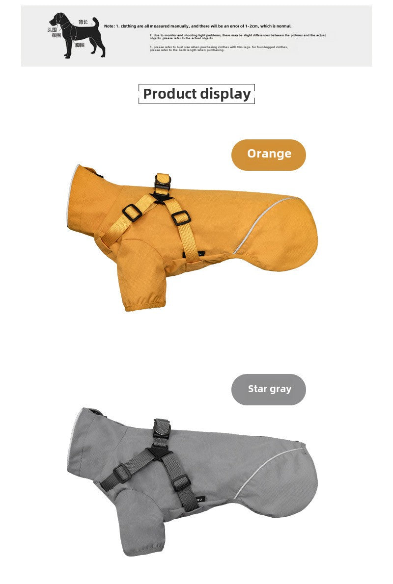 V.PET.BR Dog Raincoat Waterproof Harness-Compatible with Reflective Strips - Adjustable Pet Rain Jacket for Small Dogs (Teddy/Poodle/Chihuahua) 6 Sizes Available