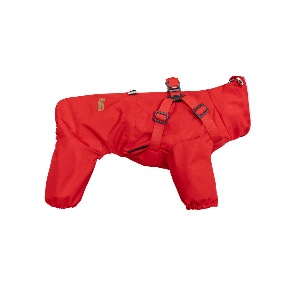 V.PET.BR Adjustable Waterproof Dog Raincoat with Reflective Strips - Full Coverage Paw Protector for Small Breeds (S-3XL)