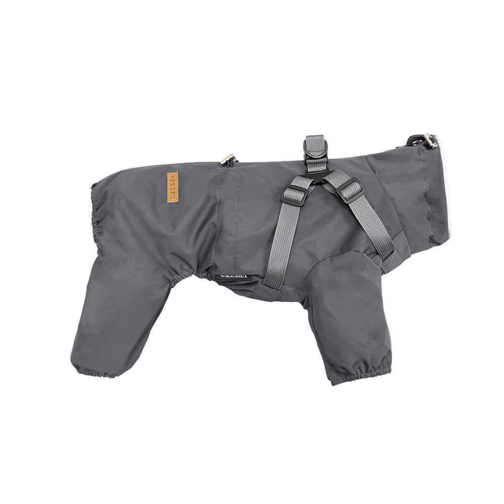 V.PET.BR Adjustable Waterproof Dog Raincoat with Reflective Strips - Full Coverage Paw Protector for Small Breeds (S-3XL)