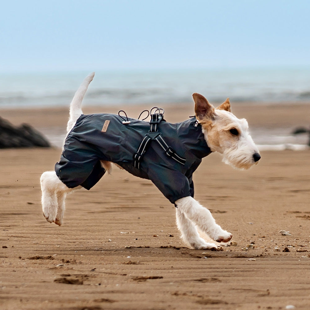 V.PET.BR Adjustable Waterproof Dog Raincoat with Reflective Strips - Full Coverage Paw Protector for Small Breeds (S-3XL)