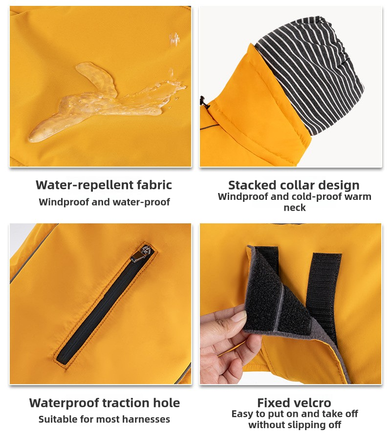 V·PET·B·R Waterproof Dog Winter Coat - Windproof Fleece-Lined Parka with High Neck for Small to Large Dogs (S-2XL) | All-Weather Thermal Cape Jacket