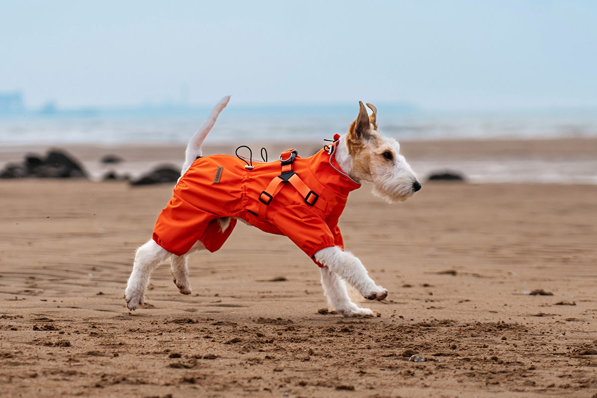 V.PET.BR Adjustable Waterproof Dog Raincoat with Reflective Strips - Full Coverage Paw Protector for Small Breeds (S-3XL)