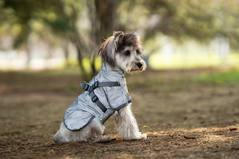V.PET.BR Dog Raincoat Waterproof Harness-Compatible with Reflective Strips - Adjustable Pet Rain Jacket for Small Dogs (Teddy/Poodle/Chihuahua) 6 Sizes Available