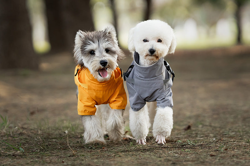 V.PET.BR Dog Raincoat Waterproof Harness-Compatible with Reflective Strips - Adjustable Pet Rain Jacket for Small Dogs (Teddy/Poodle/Chihuahua) 6 Sizes Available
