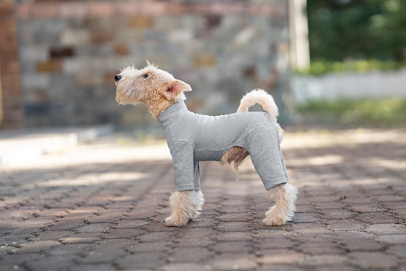 Pet Anti-Shedding Four-Legged Clothes Solid Color Warm Comfortable Dog Clothes Skin-Friendly Multi-Color Four Seasons Base Shirt High Neck Clothes