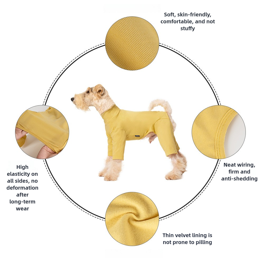 Pet Anti-Shedding Four-Legged Clothes Solid Color Warm Comfortable Dog Clothes Skin-Friendly Multi-Color Four Seasons Base Shirt High Neck Clothes