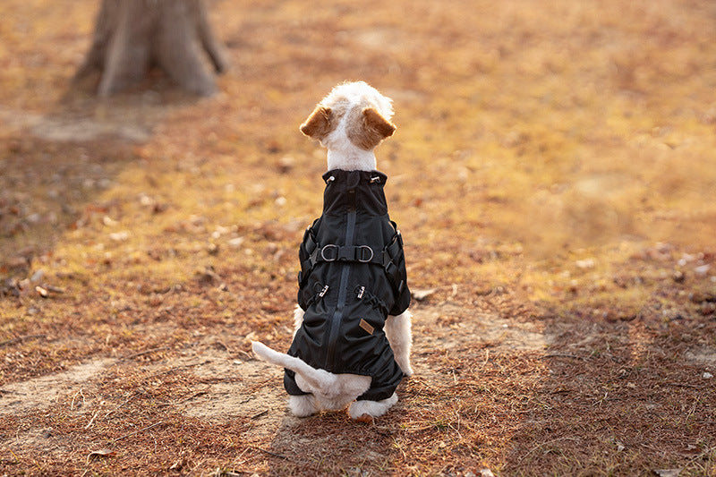V.PET.BR Adjustable Waterproof Dog Raincoat with Reflective Strips - Full Coverage Paw Protector for Small Breeds (S-3XL)