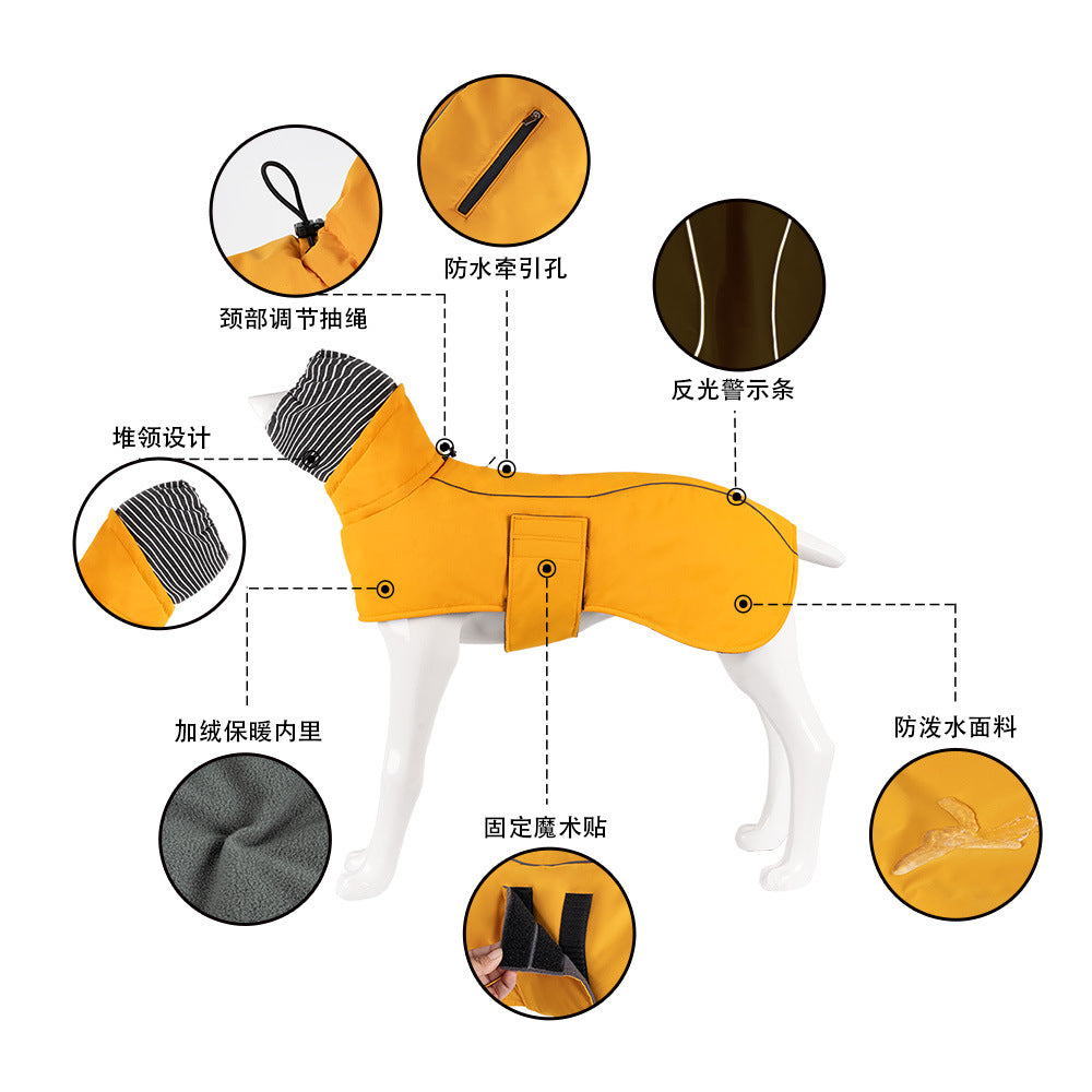 V·PET·B·R Waterproof Dog Winter Coat - Windproof Fleece-Lined Parka with High Neck for Small to Large Dogs (S-2XL) | All-Weather Thermal Cape Jacket
