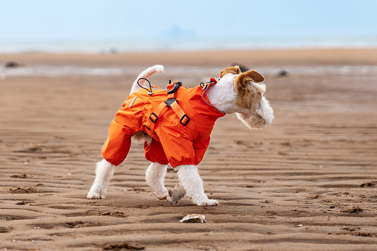 V.PET.BR Adjustable Waterproof Dog Raincoat with Reflective Strips - Full Coverage Paw Protector for Small Breeds (S-3XL)