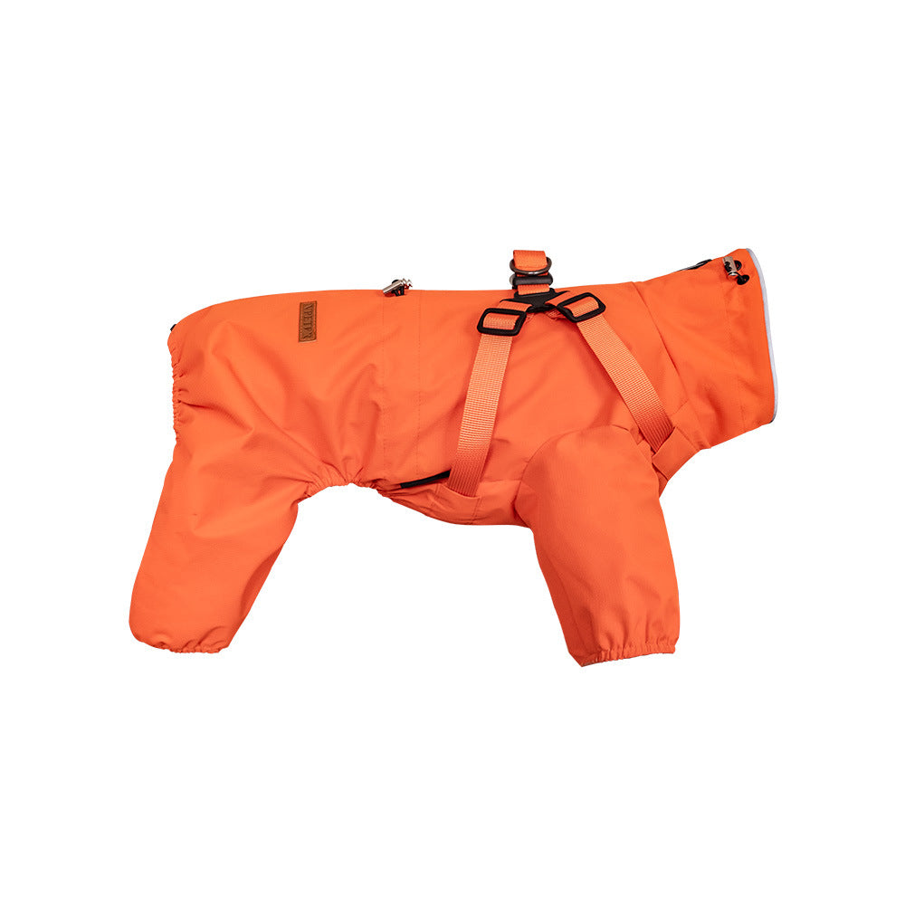 V.PET.BR Adjustable Waterproof Dog Raincoat with Reflective Strips - Full Coverage Paw Protector for Small Breeds (S-3XL)