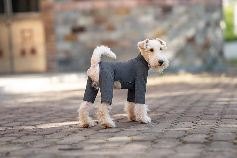 Pet Anti-Shedding Four-Legged Clothes Solid Color Warm Comfortable Dog Clothes Skin-Friendly Multi-Color Four Seasons Base Shirt High Neck Clothes