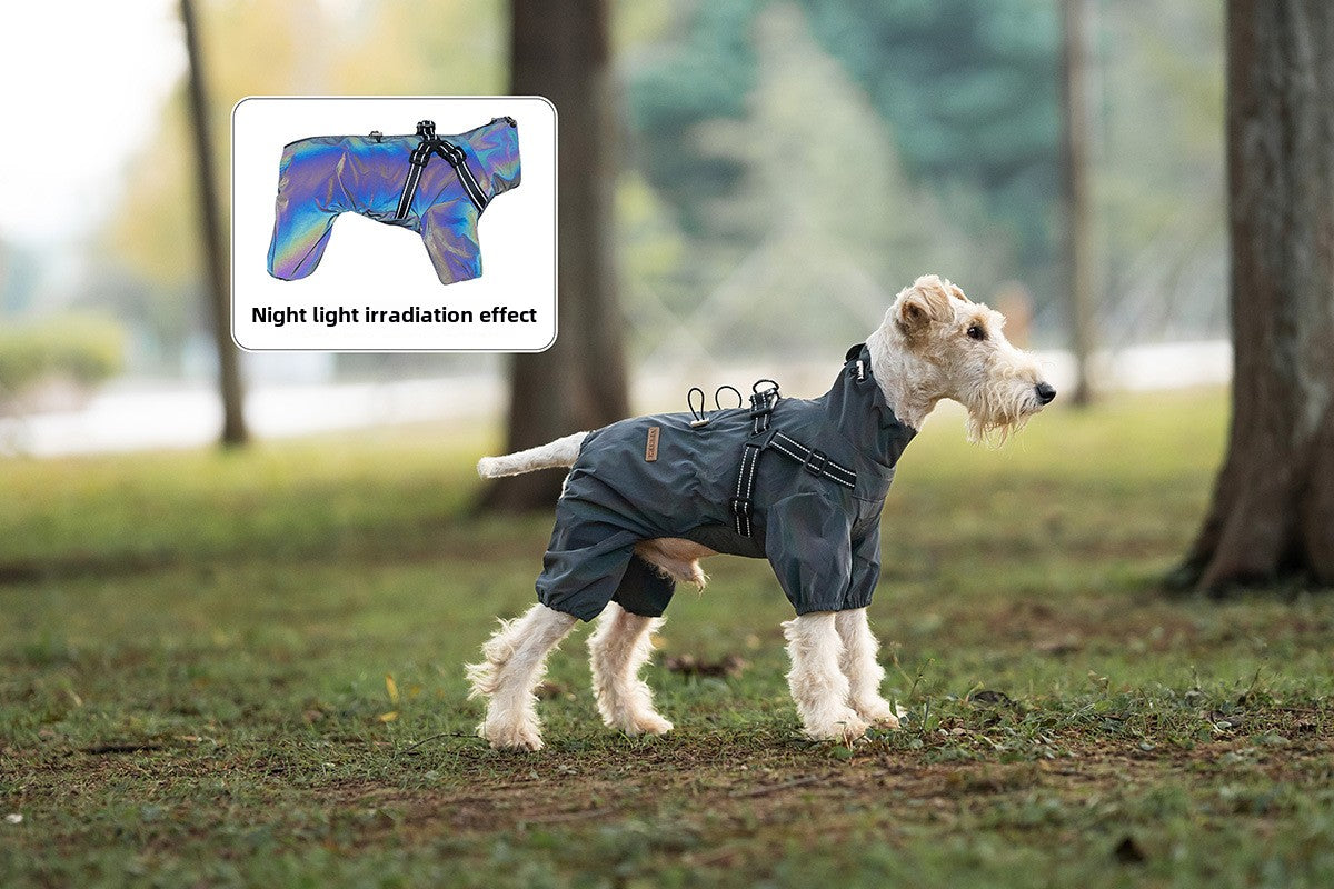 V.PET.BR Adjustable Waterproof Dog Raincoat with Reflective Strips - Full Coverage Paw Protector for Small Breeds (S-3XL)