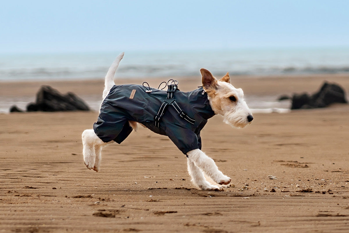 V.PET.BR Adjustable Waterproof Dog Raincoat with Reflective Strips - Full Coverage Paw Protector for Small Breeds (S-3XL)