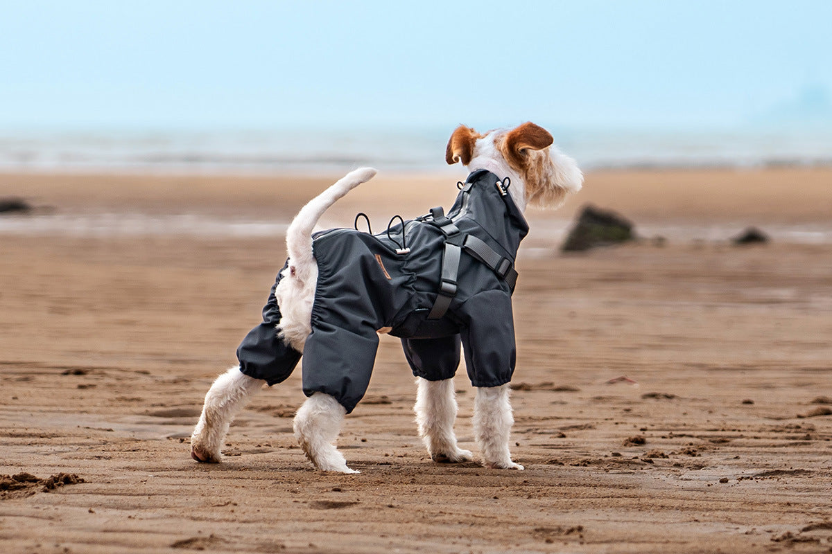 V.PET.BR Adjustable Waterproof Dog Raincoat with Reflective Strips - Full Coverage Paw Protector for Small Breeds (S-3XL)