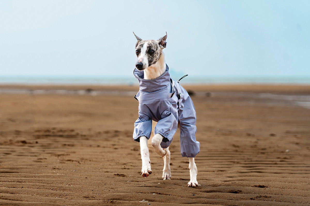 V.PET.BR Adjustable Waterproof Dog Raincoat with Reflective Strips - Full Coverage Paw Protector for Small Breeds (S-3XL)