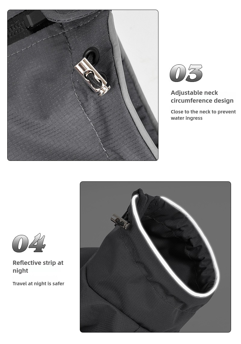 V.PET.BR Adjustable Waterproof Dog Raincoat with Reflective Strips - Full Coverage Paw Protector for Small Breeds (S-3XL)