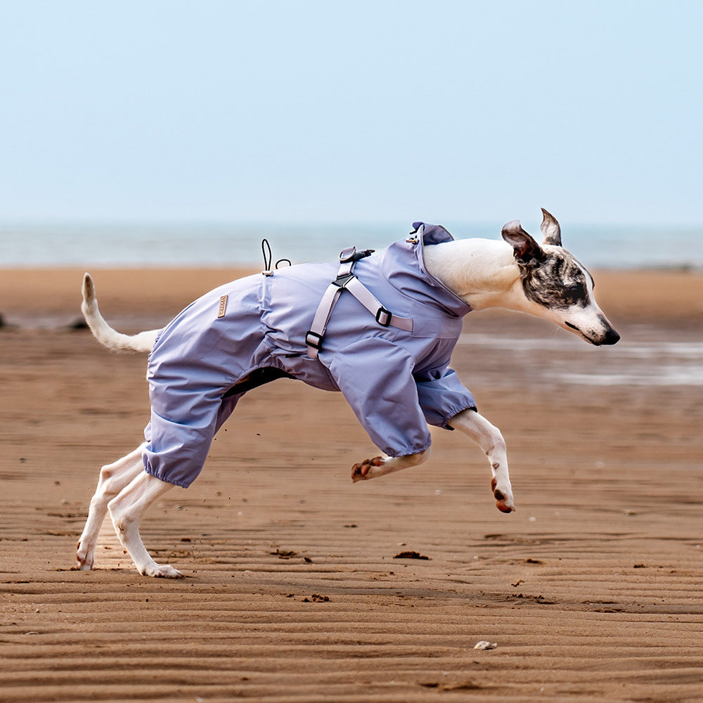 V.PET.BR Adjustable Waterproof Dog Raincoat with Reflective Strips - Full Coverage Paw Protector for Small Breeds (S-3XL)