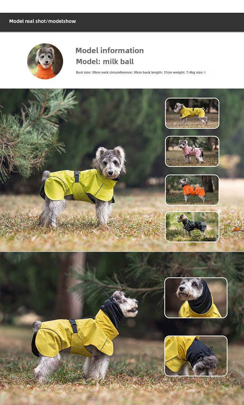 Small and Medium Dog Raincoat Double Collar Windproof Raincoat Outdoor Rain Poncho Pet Raincoat