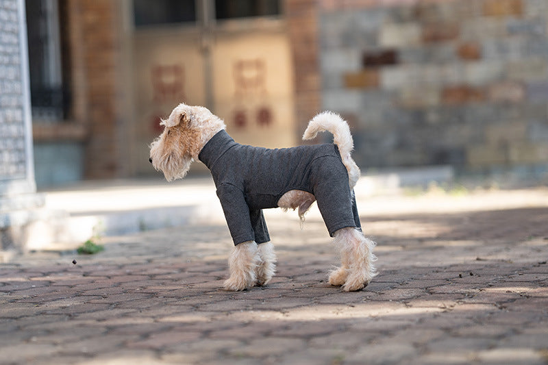 Pet Anti-Shedding Four-Legged Clothes Solid Color Warm Comfortable Dog Clothes Skin-Friendly Multi-Color Four Seasons Base Shirt High Neck Clothes