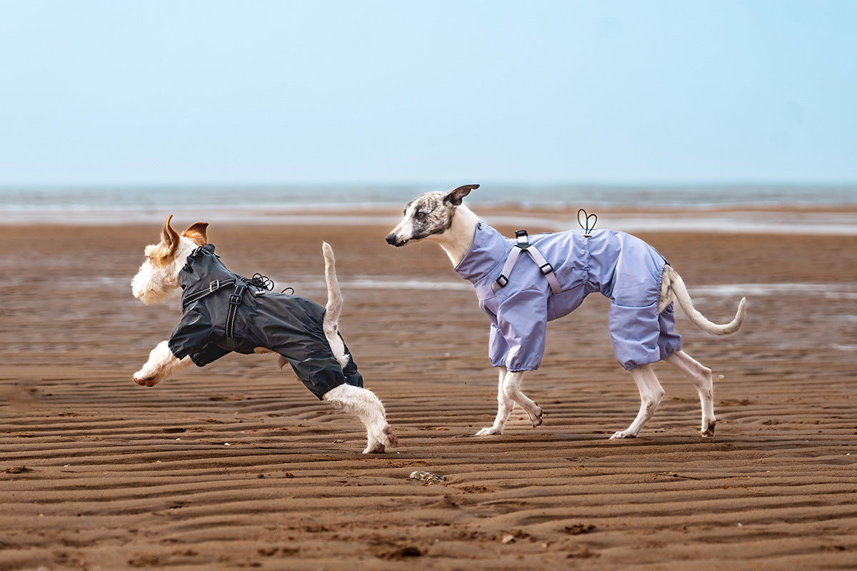 V.PET.BR Adjustable Waterproof Dog Raincoat with Reflective Strips - Full Coverage Paw Protector for Small Breeds (S-3XL)
