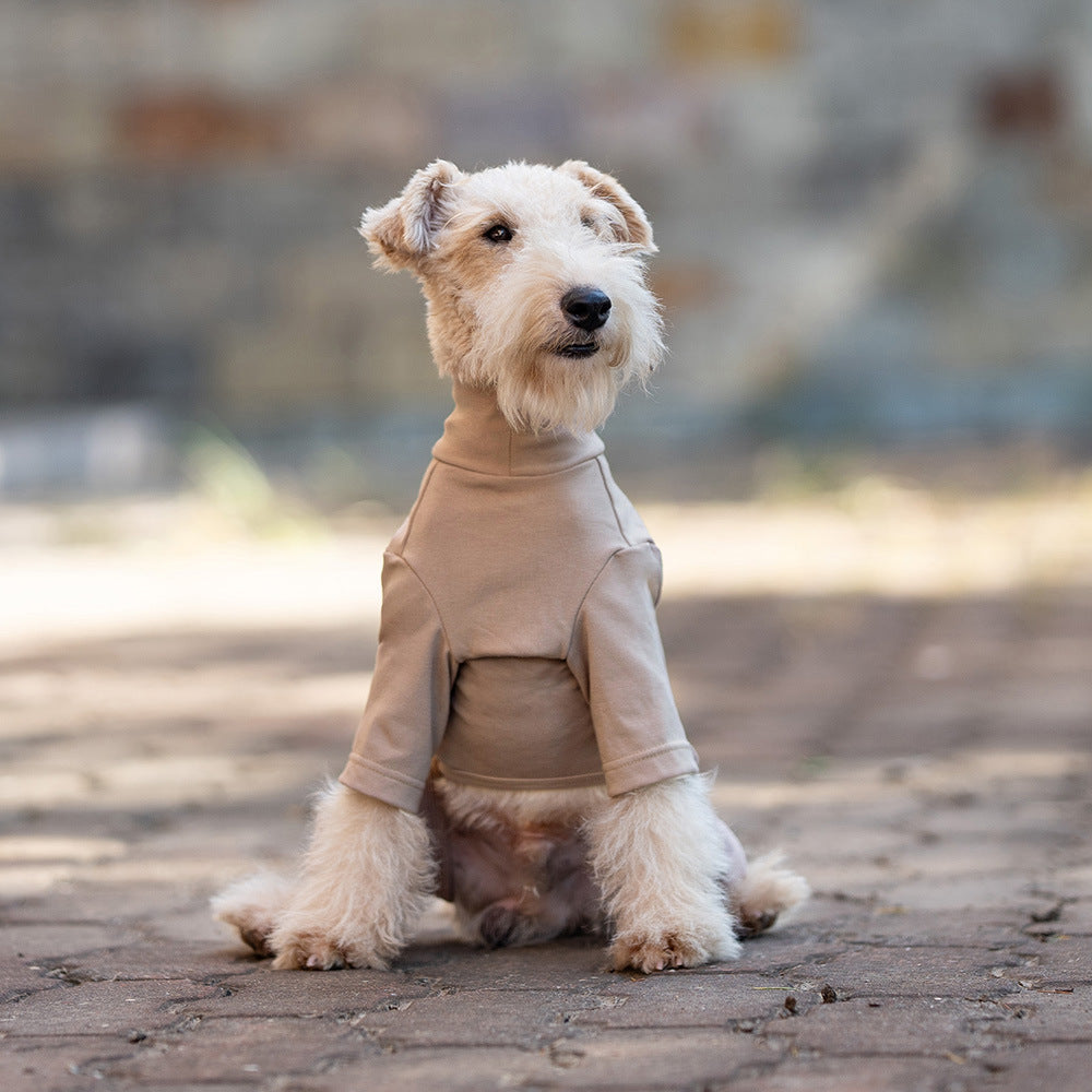 Pet Anti-Shedding Four-Legged Clothes Solid Color Warm Comfortable Dog Clothes Skin-Friendly Multi-Color Four Seasons Base Shirt High Neck Clothes