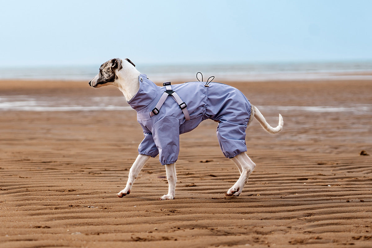 V.PET.BR Adjustable Waterproof Dog Raincoat with Reflective Strips - Full Coverage Paw Protector for Small Breeds (S-3XL)
