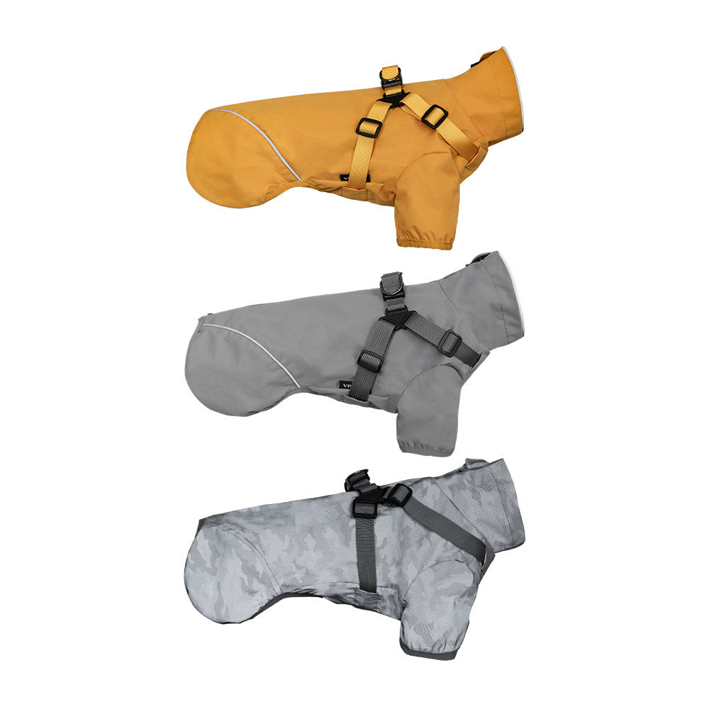 V.PET.BR Dog Raincoat Waterproof Harness-Compatible with Reflective Strips - Adjustable Pet Rain Jacket for Small Dogs (Teddy/Poodle/Chihuahua) 6 Sizes Available