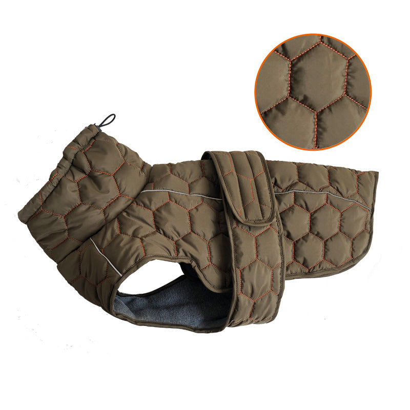 V.PET.BR Winter Reflective Dog Vest - Water-Resistant Thermal Coat for Large Dogs | All Weather Protection with Adjustable Straps (S-2XL)