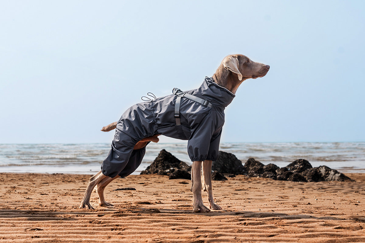 V.PET.BR Adjustable Waterproof Dog Raincoat with Reflective Strips - Full Coverage Paw Protector for Small Breeds (S-3XL)