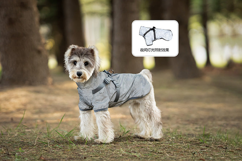 V.PET.BR Dog Raincoat Waterproof Harness-Compatible with Reflective Strips - Adjustable Pet Rain Jacket for Small Dogs (Teddy/Poodle/Chihuahua) 6 Sizes Available