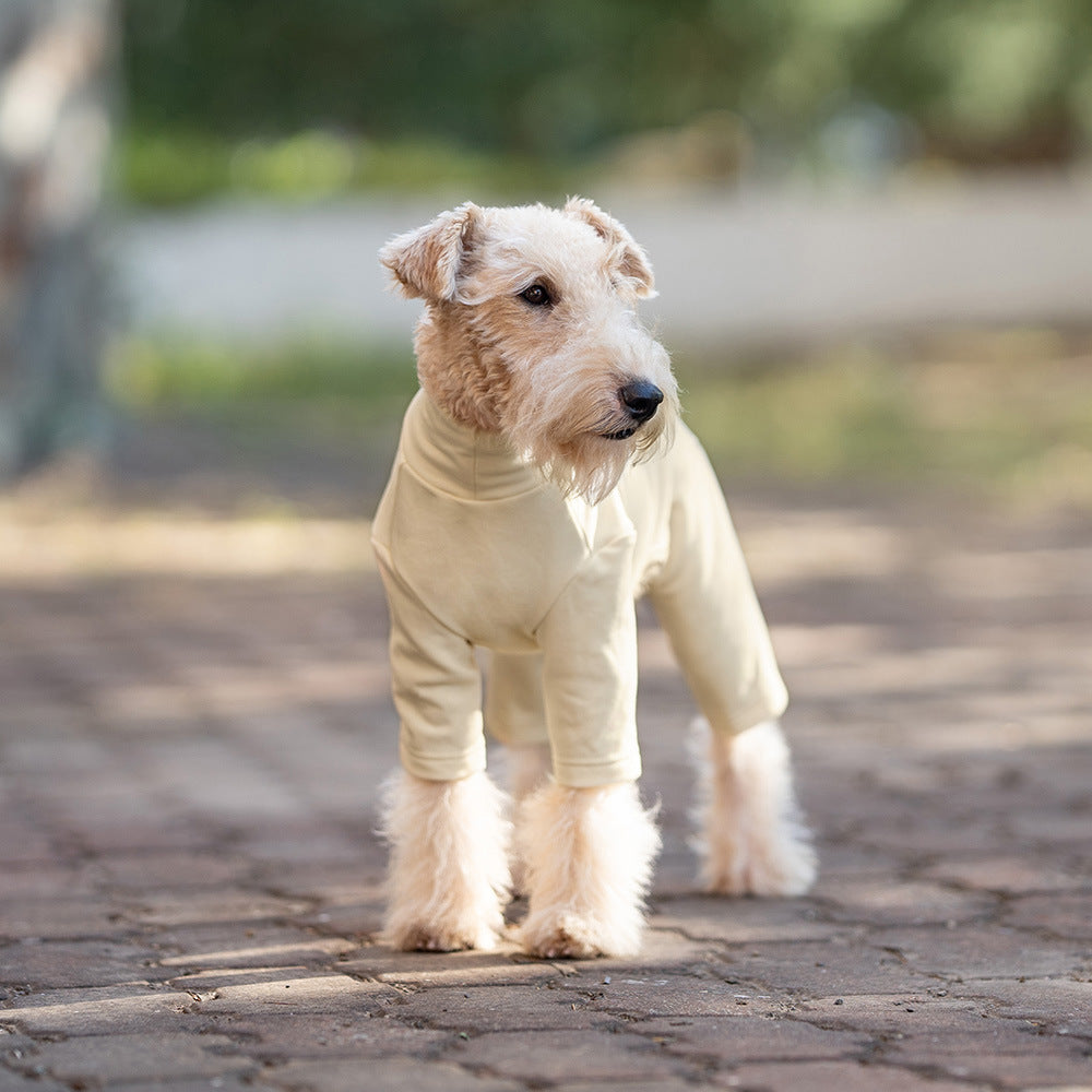 Pet Anti-Shedding Four-Legged Clothes Solid Color Warm Comfortable Dog Clothes Skin-Friendly Multi-Color Four Seasons Base Shirt High Neck Clothes