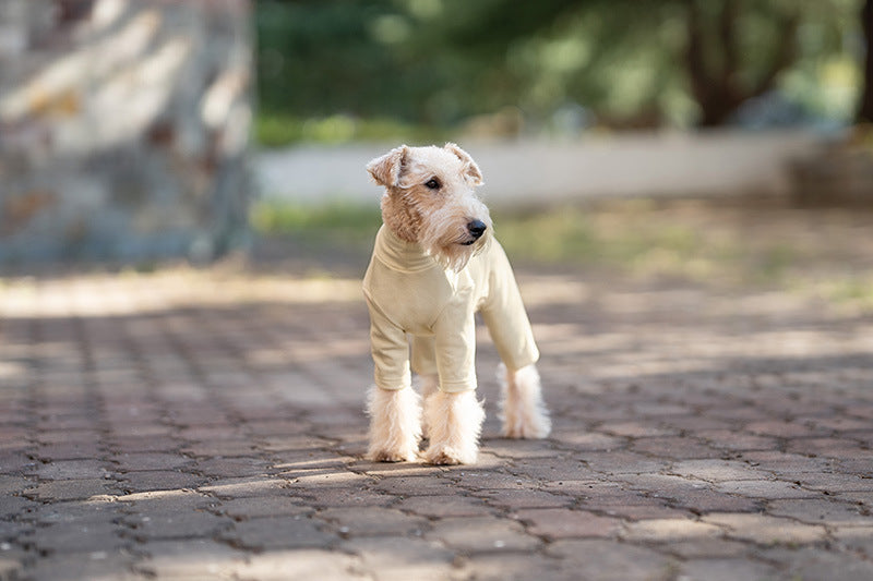Pet Anti-Shedding Four-Legged Clothes Solid Color Warm Comfortable Dog Clothes Skin-Friendly Multi-Color Four Seasons Base Shirt High Neck Clothes