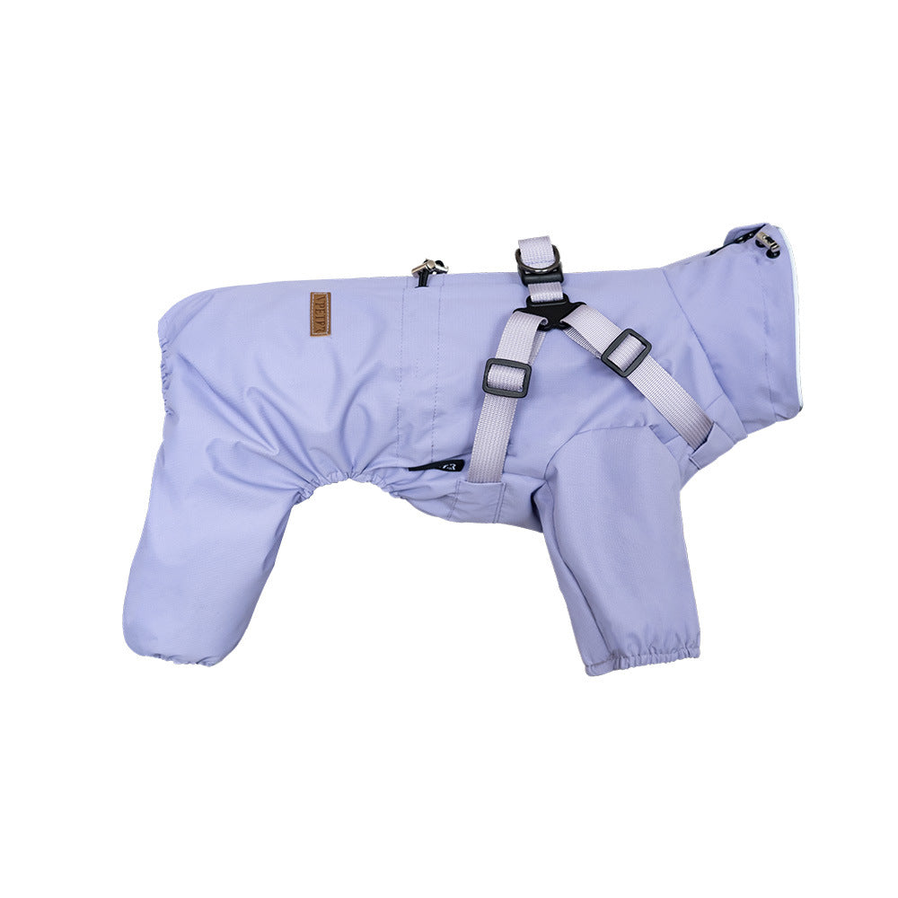 V.PET.BR Adjustable Waterproof Dog Raincoat with Reflective Strips - Full Coverage Paw Protector for Small Breeds (S-3XL)