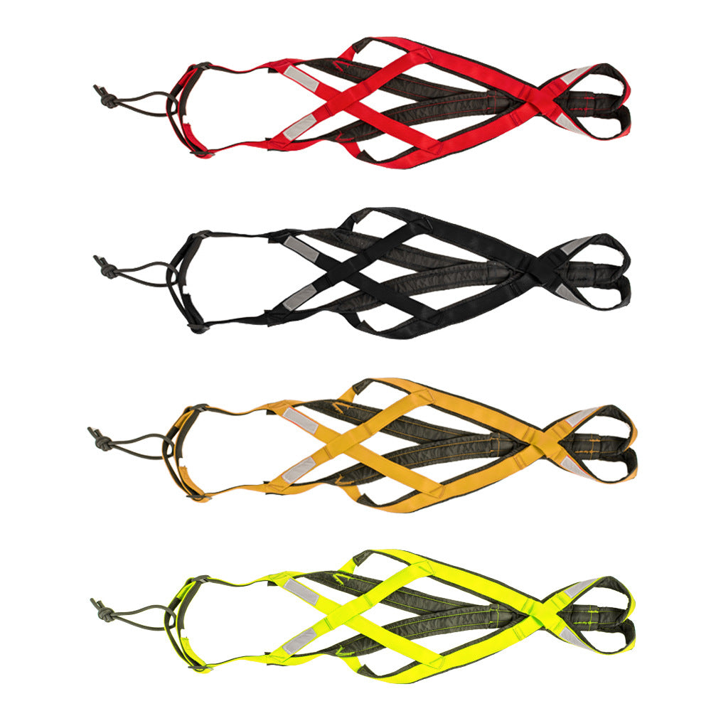V.PET.BR Reflective Dog Sledding Harness - Heavy-Duty Nylon Chest Harness for Skiing, Pulling & Outdoor Activities (5 Sizes, Night Safety)