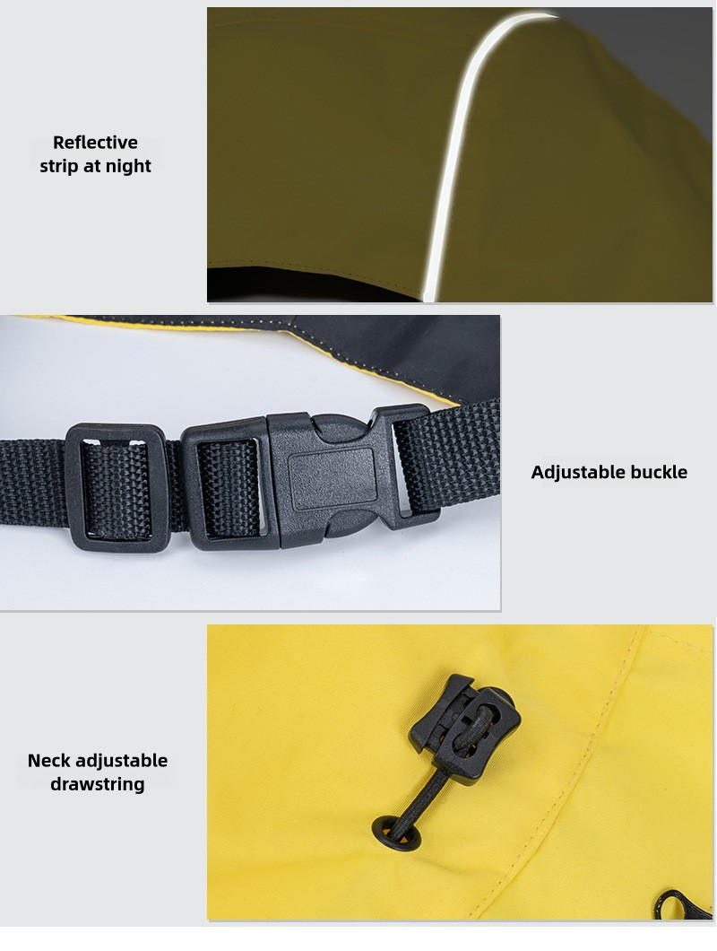 Small and Medium Dog Raincoat Double Collar Windproof Raincoat Outdoor Rain Poncho Pet Raincoat